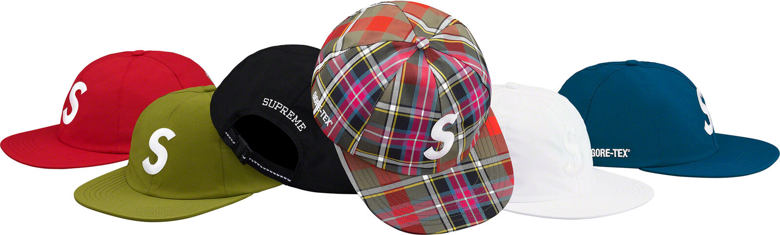 Supreme Gore-Tex S-Logo 6-Panel Cap Olive Plaid O/S S/S 19