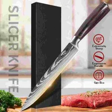 8'' Carving Slicing Knife Damascus Stainless Steel Kitchen Chef Knife with Box