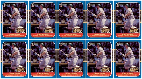 (10) 1987 Donruss Highlights #46 Mark McGwire Oakland Athletics Card Lot