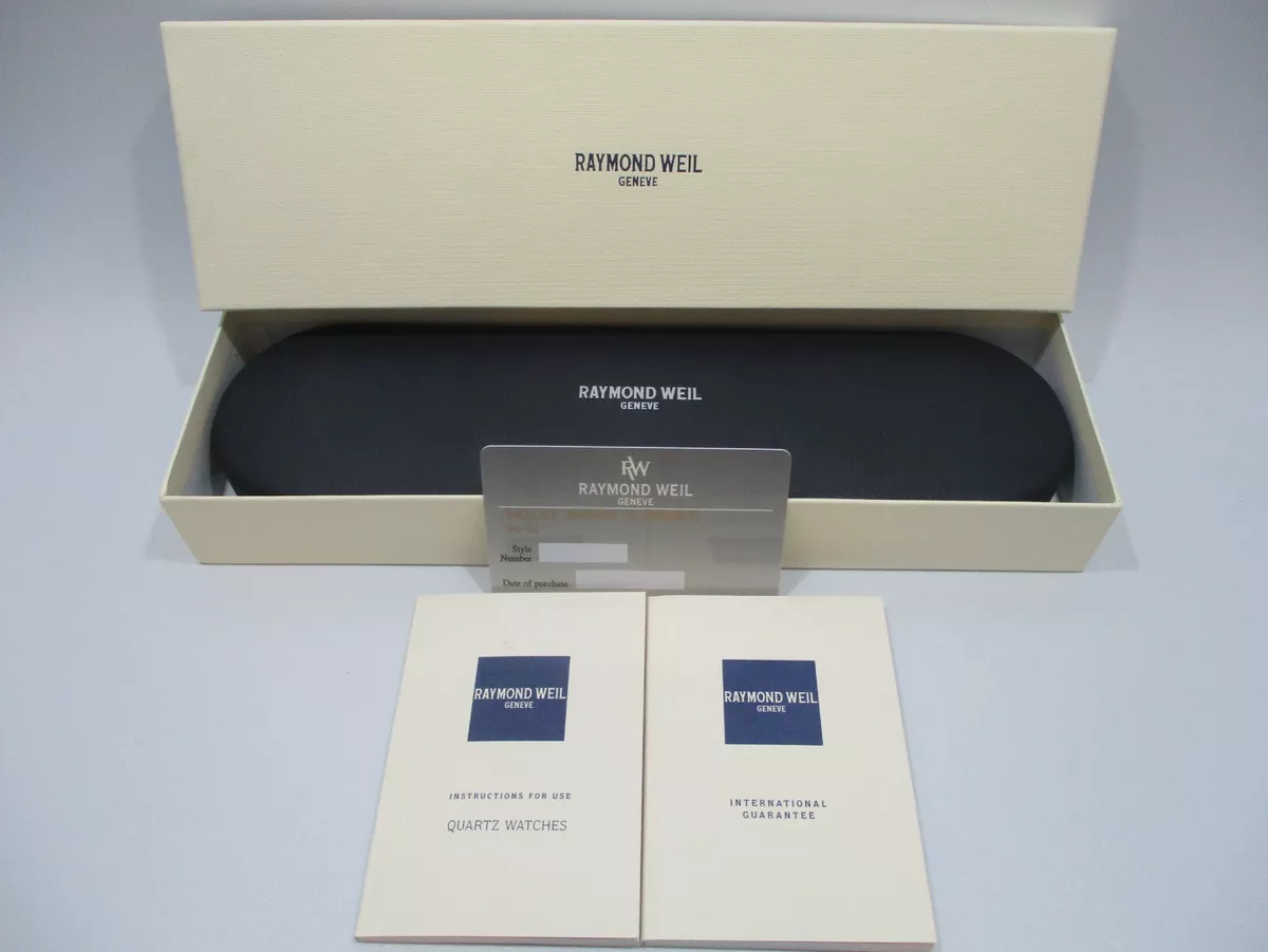 RAYMOND WEIL Watch Box Guarantee Quartz Instructions Books Open