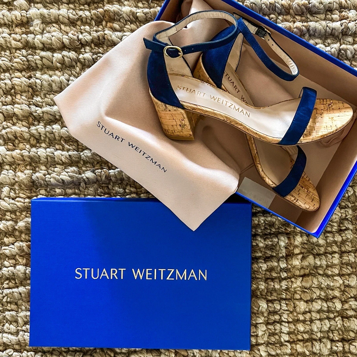 398 NWT NIB Stuart Weitzman Simple City Heel Sandals Size 7