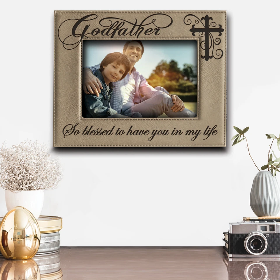 Regalo de Padrino de Padrino - Regalo de Navidad - Marco de fotos de espuma grabado Foto 2 de 4