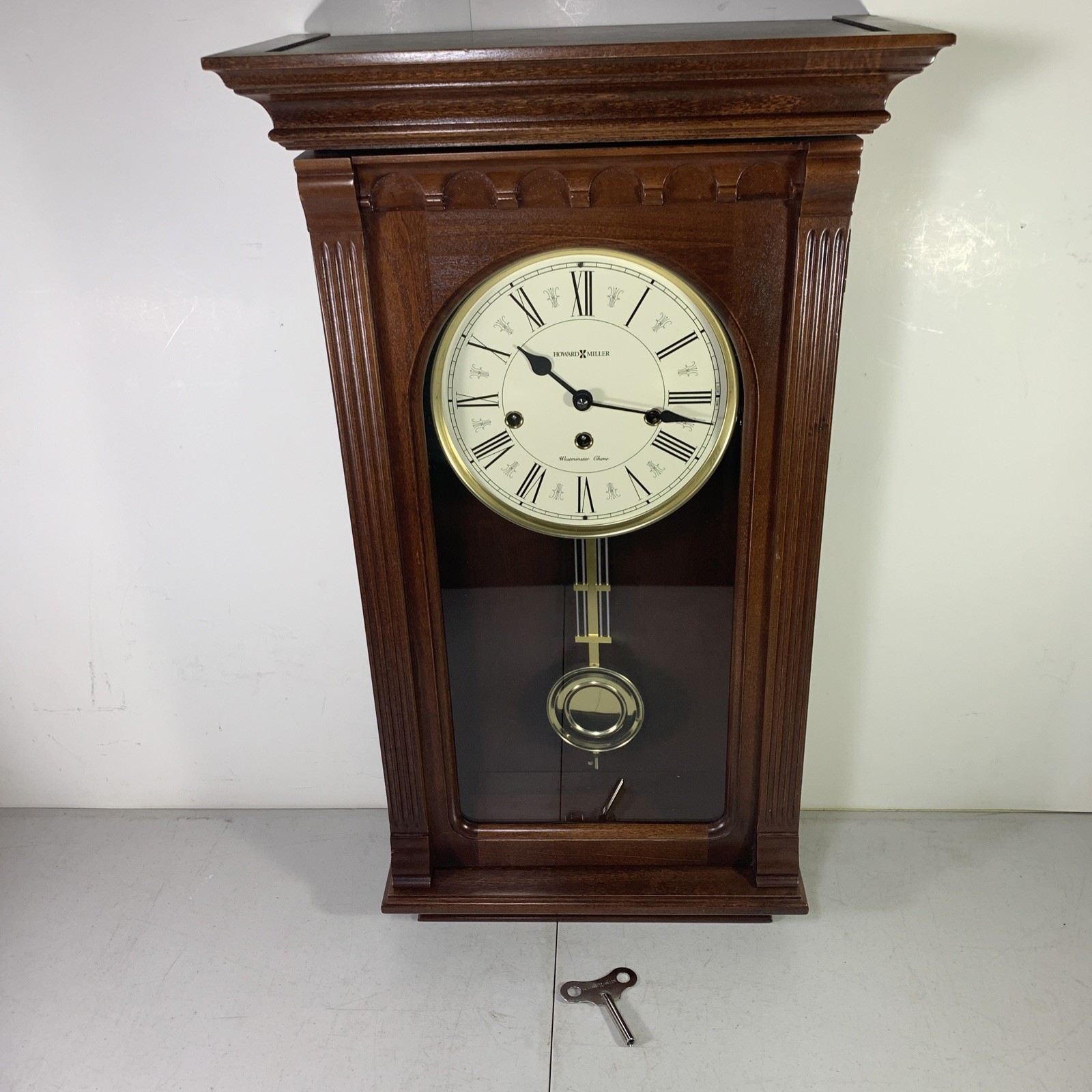 HOWARD MILLER #613-229 Alcott Mechanical Westminster Chime Wall Clock Working