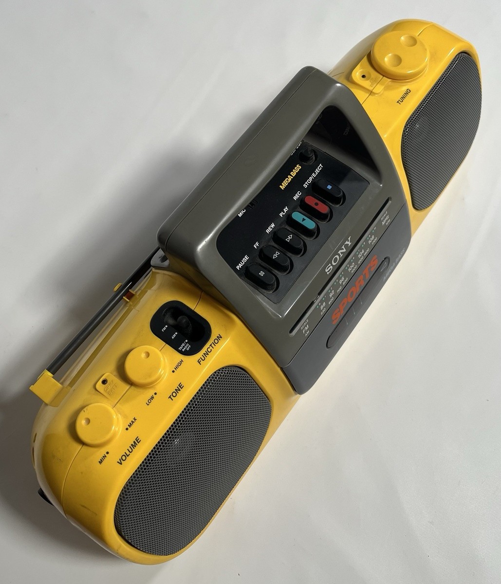SONY スポーツラジカセ イエロー MEGA BASS Vintage Sony Sports Boombox CFS-904 Mega Bass Portable Radio