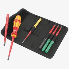 Wera 006603 Kraftform Kompakt VDE 7 Extra Slim 1 Insulated Screwdriver Set, 7 Pi