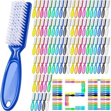 120 Pcs Handle Grip Nail Brush for Cleaning Fingernails Cleaner Scrub Brush B...
