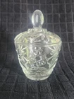 Vintage "Prescut Clear" Pattern 8 oz Sugar Bowl with Lid by Anchor Hocking