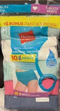 Hanes Womens 10-Pack Pure Bliss Cotton Briefs Assorted Colors-Open Package