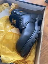 Mens Boots Caterpillar Second Shift Steel Toe Work Boot Sz 10 Black New In Box
