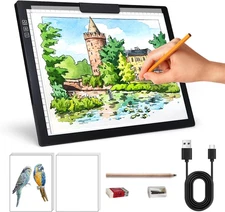 Rechargeable A4 Light Box,Led Light Pad with Built-In Stand & Clip,6 Levels of B