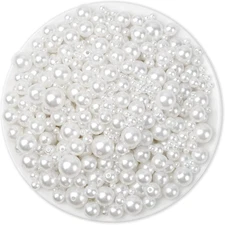 2205 Pcs White Craft Pearls, Assorted Sizes for Jewelry Making