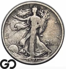 1921 Walking Liberty Half Dollar *Key Date* Desired in All Grades, Low Mintage