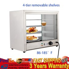 4-Tier Commercial Food Warmer Display Case Countertop Pie Pizza Cabinet 800W