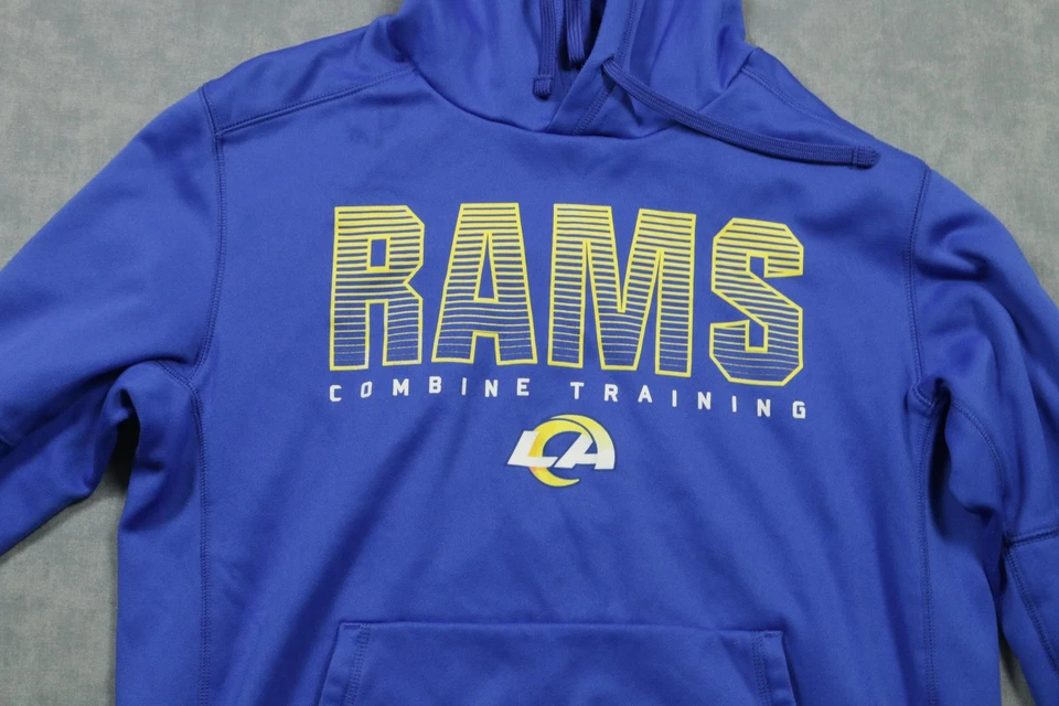 Sudadera con Capucha Los Angeles Rams Para Hombre Azul NFL Fútbol Nueva Era Combina Entrenamiento Polar Foto 2 de 4