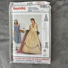 Burda 2479 Empress Washerwoman Costume Pattern Sz 10-20 Renaissance Dress Uncut