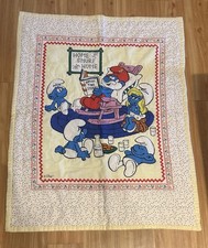 Peyo The Smurfs Crib Quilt Cotton Character P...