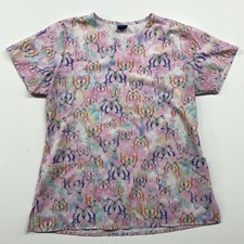 Zoe and Chloe Butterfly Large Pocket Scrub Top Size Medium