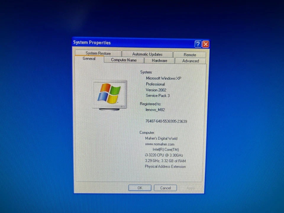 FAST Intel i3 Lenovo M82 SFF, 3.3GHz, 8GB RAM, 250GB HDD GAMING PC Windows XP - Image 2 of 4