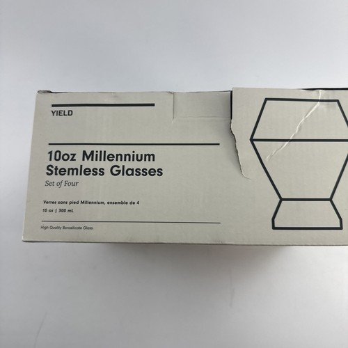 Yield Millennium Collection Stemless Multi Borosilicate Glasses 10 oz Set of 4 - Foto 14 di 15