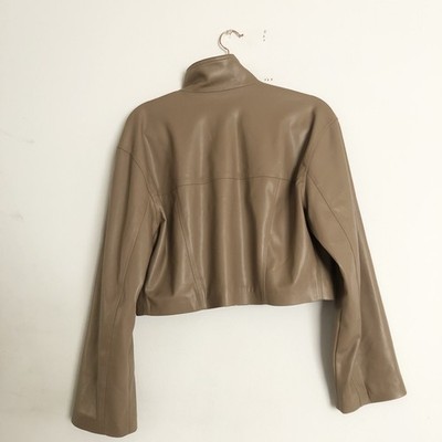 Alo Yoga Faux Leather Power Hour Jacket Toasted Almond M | eBay