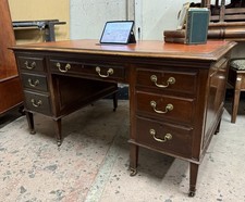 Large Edwardian Mahogany Kneehole Writing Desk