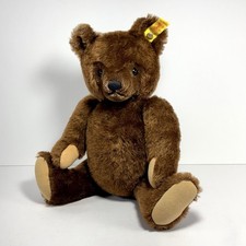 Vintage Steiff Original Teddy Bear Mohair Growler 0206/36 Dark Brown W. Germany