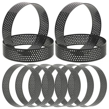  10PCS Perforated Tart Rings: 3.14 Inch Round Stainless Steel Cake Ring Baking