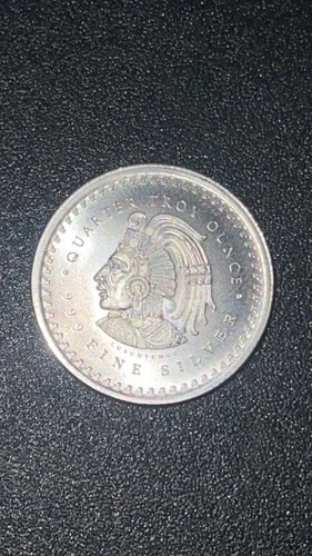 1/4 oz 0.999 Fine Silver Round Aztec Calendar Coin Precious Metal Content Silver