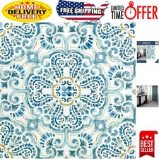 Stylish Blue Peel Stick Vinyl Tiles - Moroccan Pattern for Instant Upgrade