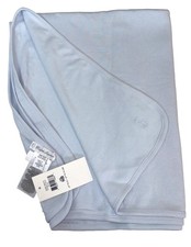 RALPH LAUREN Baby Blanket BLUE Solid Cotton Knit 28" x 32" New W/ Tags