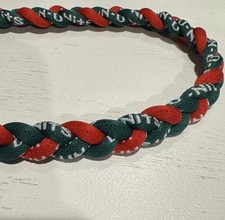 Red Green Braided Sports Necklace 20 many available Free Shipping