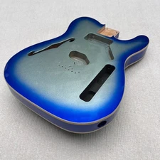 Telecaster Guitar body Thinline HS Semi hollow alder Silver+ Blue  4.13 LBS