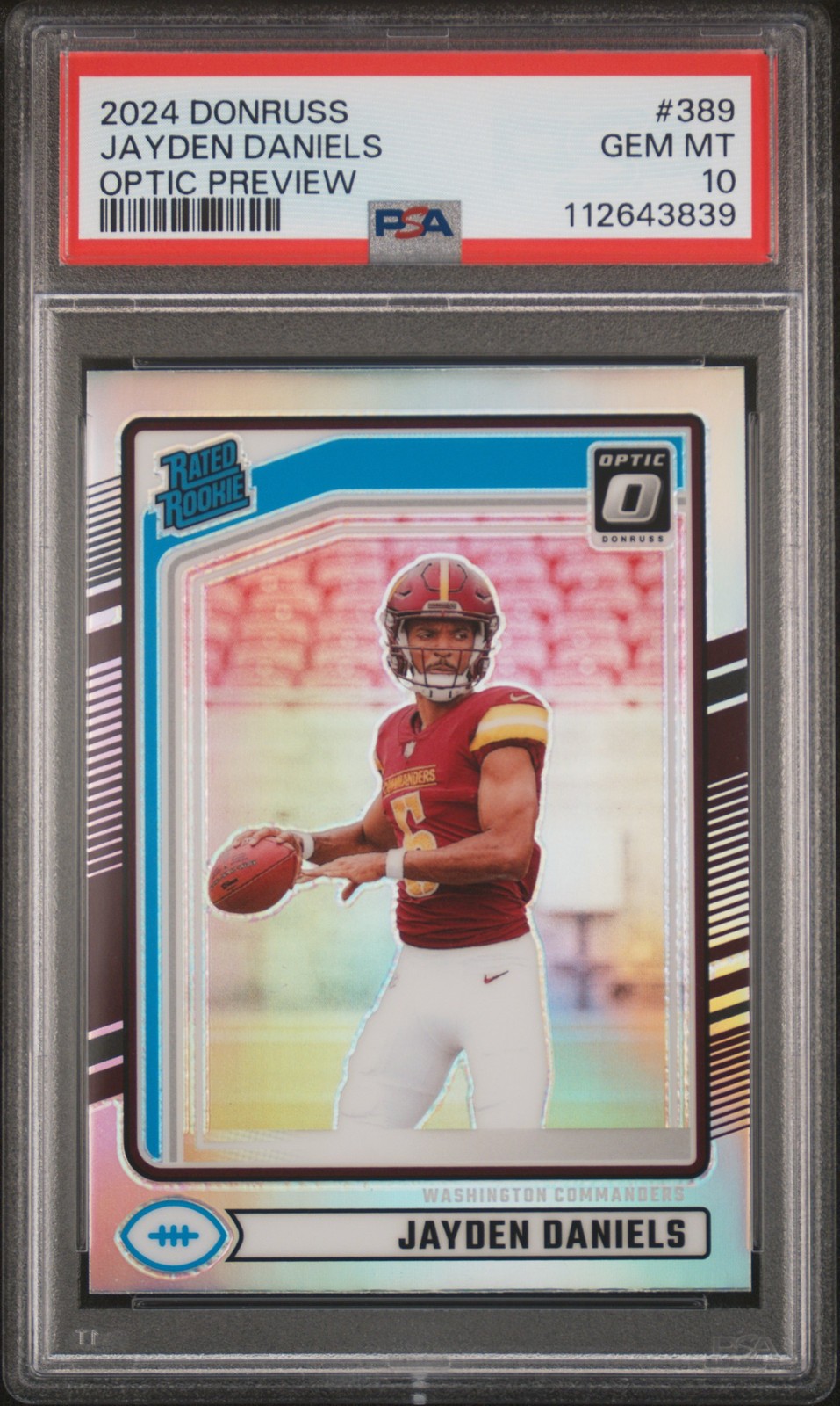 Jayden Daniels Panini Donruss #389 Optic Preview