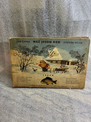 vintage Czech children's book Náš jeden rok (Our One Year), published in 1954 by