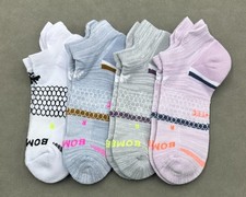 4 Pair Women's All-Purpose Performance Ankle Socks Size Med 4 Colors Mix BOMBAS