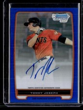 2012 Bowman Tommy Joseph Chrome Prospect Autographs Blue Refractors SN,AU