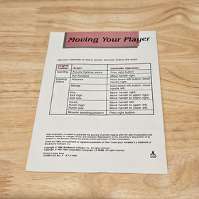 Karateka (Atari 7800, 1986) Includes Manual - Tested