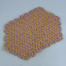 Handmade Crocheted Pastel Green Pink Yellow T...