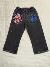 Embroidered COOGI Boys Australian Skater Denim Black Jeans 4T Y2K 90  s Flag