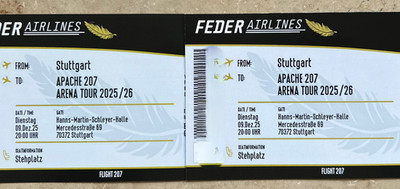 APACHE 207  Arena Tour 2025/26 Tickets Stuttgart 2x Stehplatz