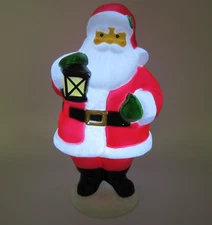 Holiday Time Blow Mold 11" Light Up Indoor Tabletop Santa Batteries Included