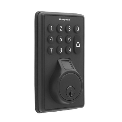 Honeywell 8733501 Electronic Biometric Deadbolt Lock with Touchpad Matte Black