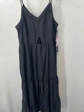 Pre-Owned Doe & Rae Black Size Large Shift Maxi Sleeveless Dress