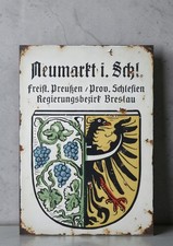 Neumarkt Schlesien Preu&szlig;en Stadt Wappen Vintage Retro Schild Alu Druck