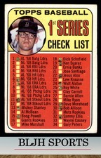 1969 Topps #57 1st Series Check List: 1-109 Detroit Tigers (see pics)