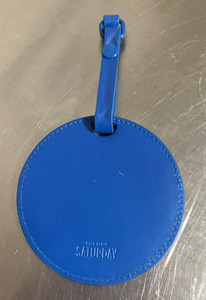 KATE SPADE Saturday Blue Round Leather Luggage Tag 