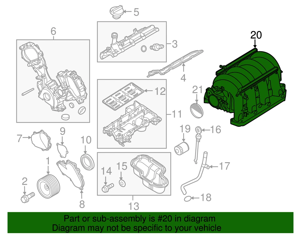 Colector de admisión genuino Nissan Titan Armada Pathfinder NV 5.6 14001-ZE00B Foto 2 de 2