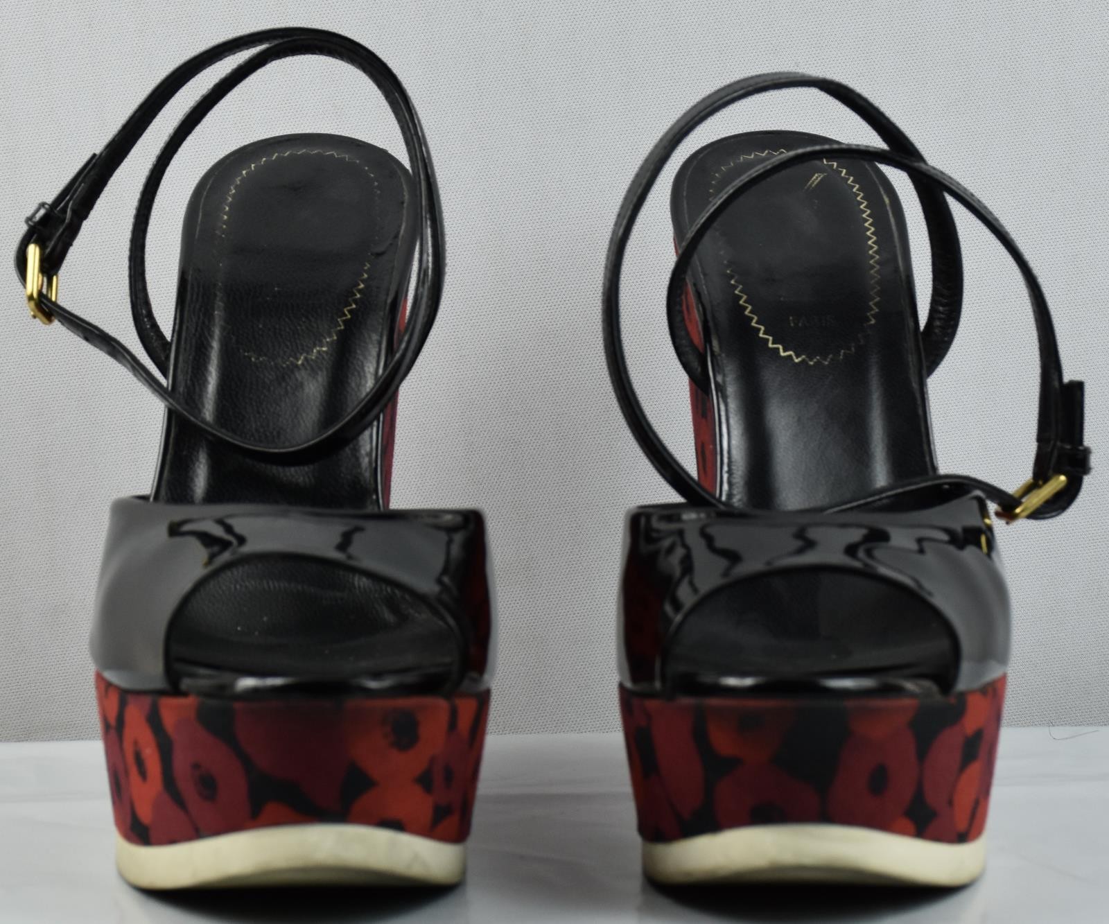 Yves Saint Laurent sandali donna zeppa cinturino scarpe tacco taglia 36 = 5 5 US