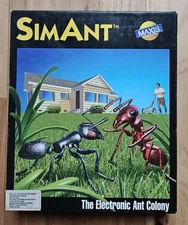 SimAnt (IBM/Tandy, 1991, Maxis) Big Box PC Game 3.5" 5.25" Disks *CIB*