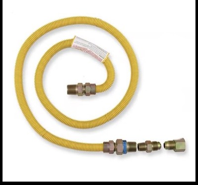 Everbilt 4 ft Gas Dryer Connector Kit w/ Excess Flow Valve   Yellow  